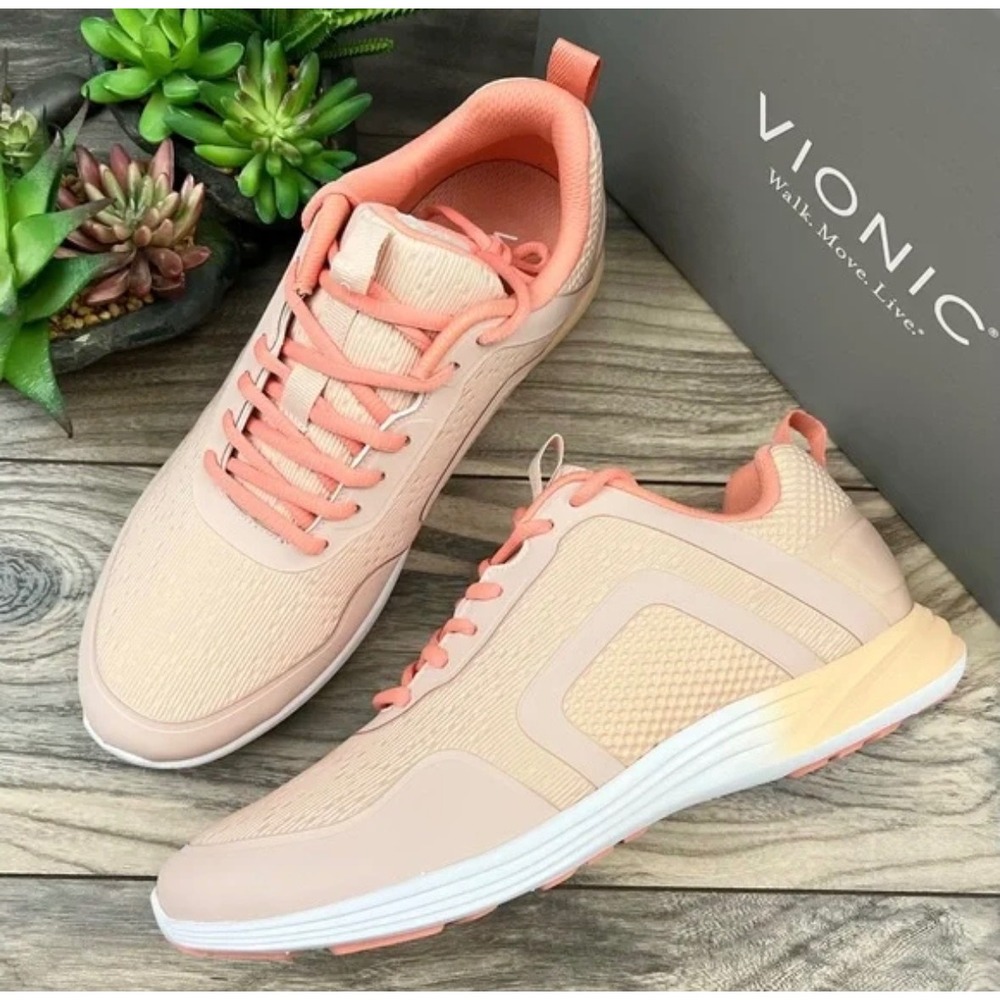 VIONIC Sneaker Shoe Comfort Walking Womens Peach Pink Jojo Coral Supportive 10